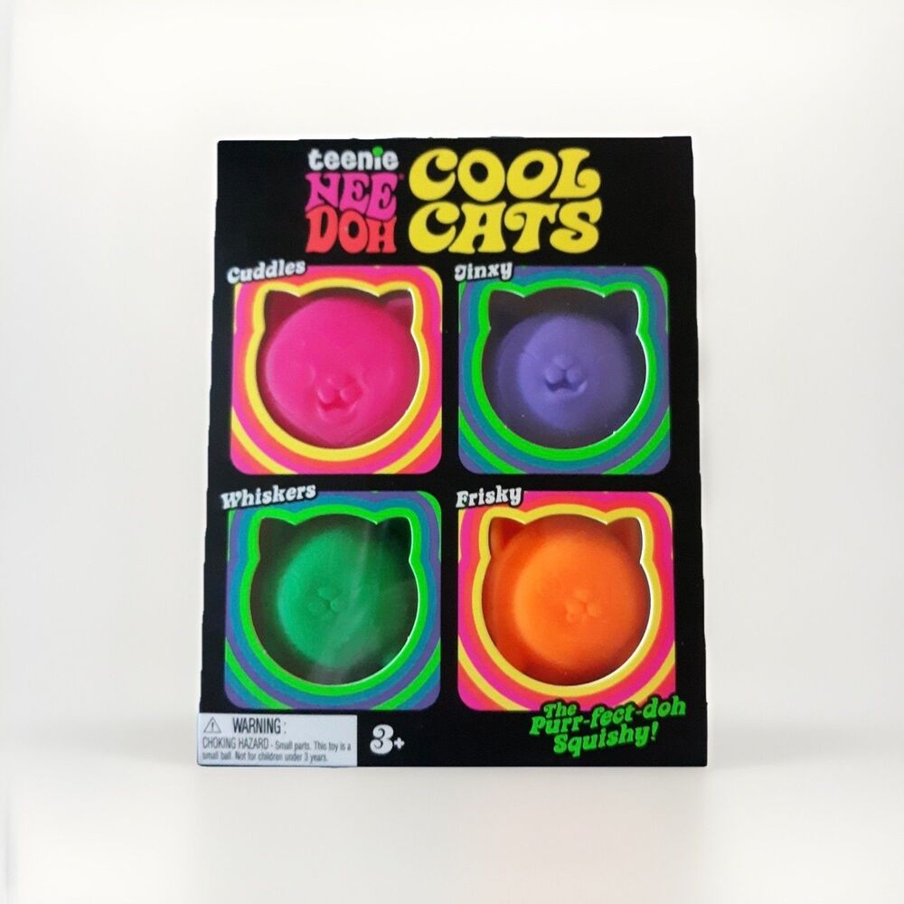 Nee Doh Cool Cat 4-Pack New MISB 2026 Fidget Toy Squeeze Stress Reliever TikTok